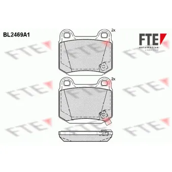 FTE BL2469A1 - Jeu de 4 plaquettes de frein arrière