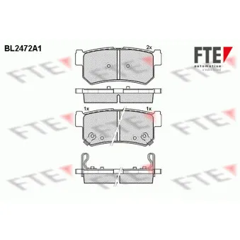 Jeu de 4 plaquettes de frein arrière FTE OEM 4841305100
