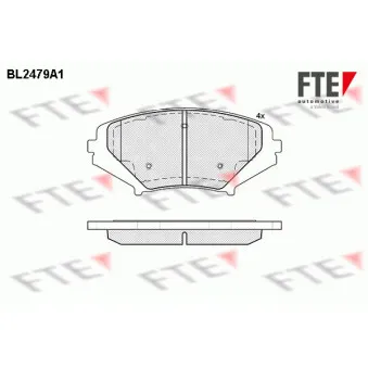 Jeu de 4 plaquettes de frein avant FTE OEM F1YA3323ZB