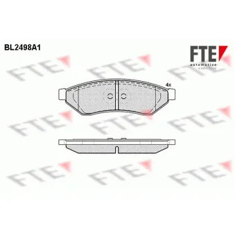 Jeu de 4 plaquettes de frein arrière FTE OEM 96496766