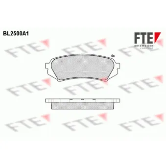 FTE BL2500A1 - Jeu de 4 plaquettes de frein arrière