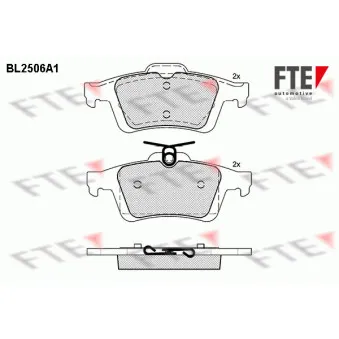 Jeu de 4 plaquettes de frein arrière FTE BL2506A1