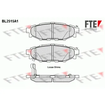 FTE BL2515A1 - Jeu de 4 plaquettes de frein arrière