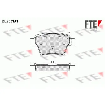 FTE BL2521A1 - Jeu de 4 plaquettes de frein arrière