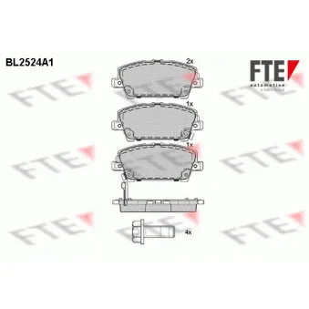 FTE BL2524A1 - Jeu de 4 plaquettes de frein avant