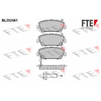 Jeu de 4 plaquettes de frein avant FTE OEM 45022S5BE00