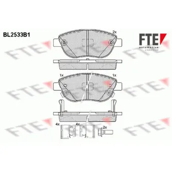 FTE BL2533B1 - Jeu de 4 plaquettes de frein avant