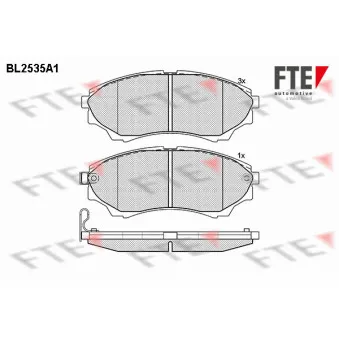 FTE BL2535A1 - Jeu de 4 plaquettes de frein avant