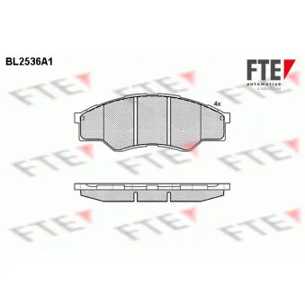 Jeu de 4 plaquettes de frein avant FTE OEM 044650K160