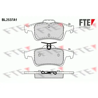 Jeu de 4 plaquettes de frein arrière FTE OEM C2Y32648Z