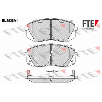 FTE BL2538A1 - Jeu de 4 plaquettes de frein avant