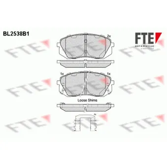 FTE BL2538B1 - Jeu de 4 plaquettes de frein avant