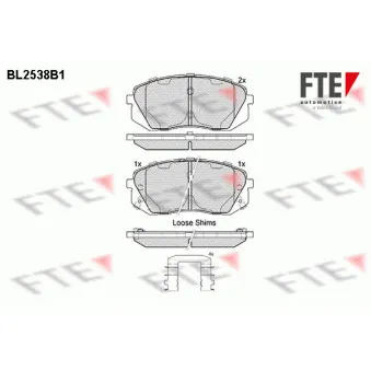 Jeu de 4 plaquettes de frein avant FTE OEM 581013SA20