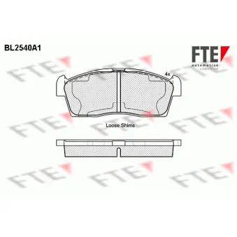 Jeu de 4 plaquettes de frein avant FTE OEM 5581076G03
