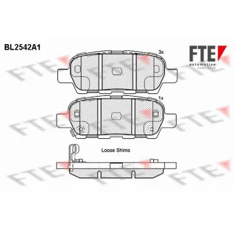 Jeu de 4 plaquettes de frein arrière FTE OEM D4060JA00J