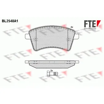 Jeu de 4 plaquettes de frein avant FTE OEM 410603750R