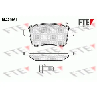 FTE BL2549A1 - Jeu de 4 plaquettes de frein arrière