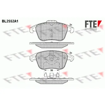 Jeu de 4 plaquettes de frein avant FTE OEM 425477