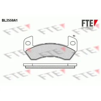 FTE BL2559A1 - Jeu de 4 plaquettes de frein arrière