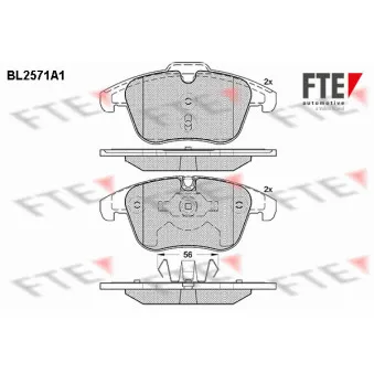 FTE BL2571A1 - Jeu de 4 plaquettes de frein avant