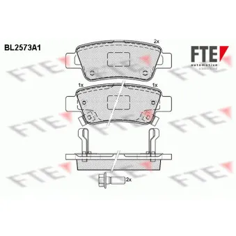 FTE BL2573A1 - Jeu de 4 plaquettes de frein arrière
