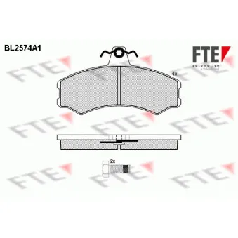 Jeu de 4 plaquettes de frein avant FTE OEM A850092003