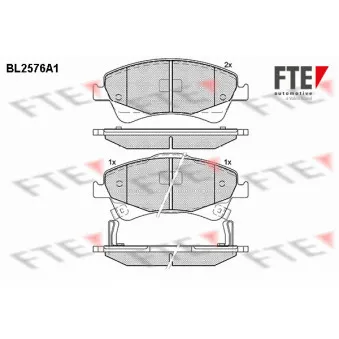 FTE BL2576A1 - Jeu de 4 plaquettes de frein avant