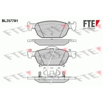 Jeu de 4 plaquettes de frein avant FTE OEM 45022TL1G01