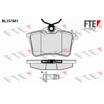 FTE BL2579A1 - Jeu de 4 plaquettes de frein arrière