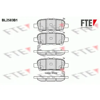 FTE BL2583B1 - Jeu de 4 plaquettes de frein arrière