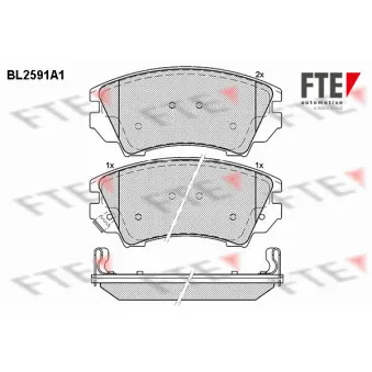 FTE BL2591A1 - Jeu de 4 plaquettes de frein avant