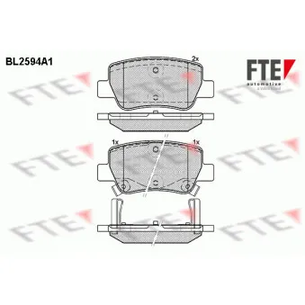 Jeu de 4 plaquettes de frein arrière FTE OEM 0446605041