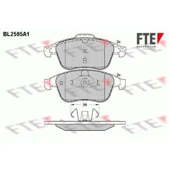 FTE BL2595A1 - Jeu de 4 plaquettes de frein avant