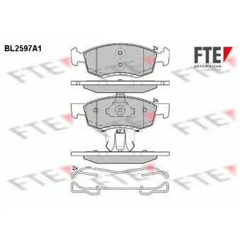 Jeu de 4 plaquettes de frein avant FTE OEM 4106000Q0C