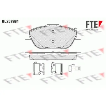 Jeu de 4 plaquettes de frein avant FTE OEM 1607083180