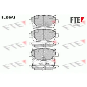 Jeu de 4 plaquettes de frein avant FTE OEM 0446574020