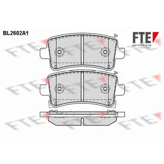 Jeu de 4 plaquettes de frein arrière FTE BL2602A1 pour DAF XF 105 2.0 CDTI - 110cv