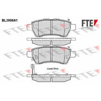 FTE BL2606A1 - Jeu de 4 plaquettes de frein arrière
