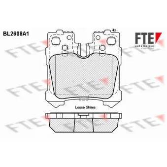 FTE BL2608A1 - Jeu de 4 plaquettes de frein arrière
