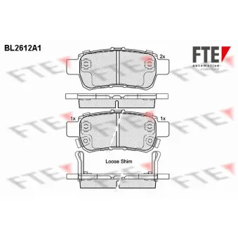Jeu de 4 plaquettes de frein avant FTE OEM 43022SHJA00