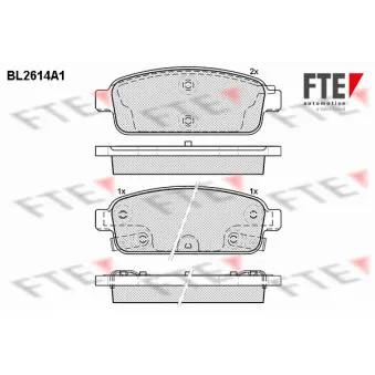 FTE BL2614A1 - Jeu de 4 plaquettes de frein arrière
