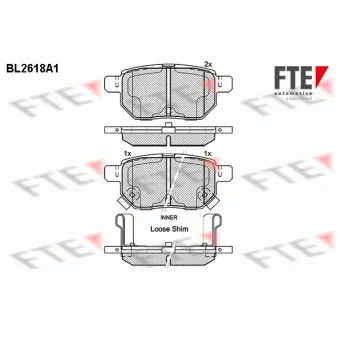 FTE BL2618A1 - Jeu de 4 plaquettes de frein arrière