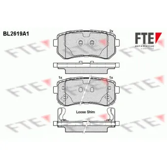 FTE BL2619A1 - Jeu de 4 plaquettes de frein arrière