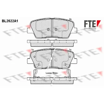 FTE BL2622A1 - Jeu de 4 plaquettes de frein arrière
