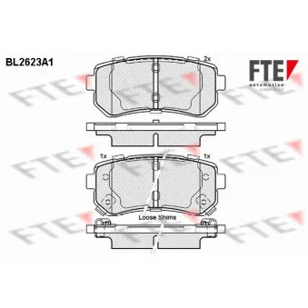 Jeu de 4 plaquettes de frein arrière FTE OEM 583021ya50