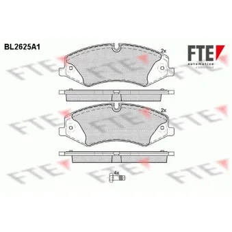 FTE BL2625A1 - Jeu de 4 plaquettes de frein avant