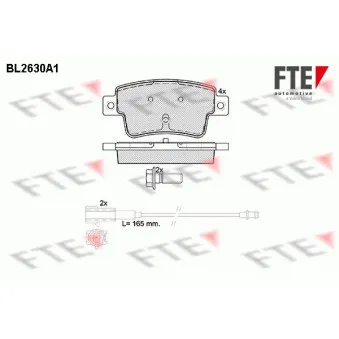 FTE BL2630A1 - Jeu de 4 plaquettes de frein arrière