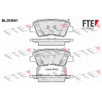 FTE BL2636A1 - Jeu de 4 plaquettes de frein arrière