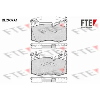 Jeu de 4 plaquettes de frein avant FTE OEM 34116778719