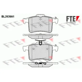 FTE BL2639A1 - Jeu de 4 plaquettes de frein arrière